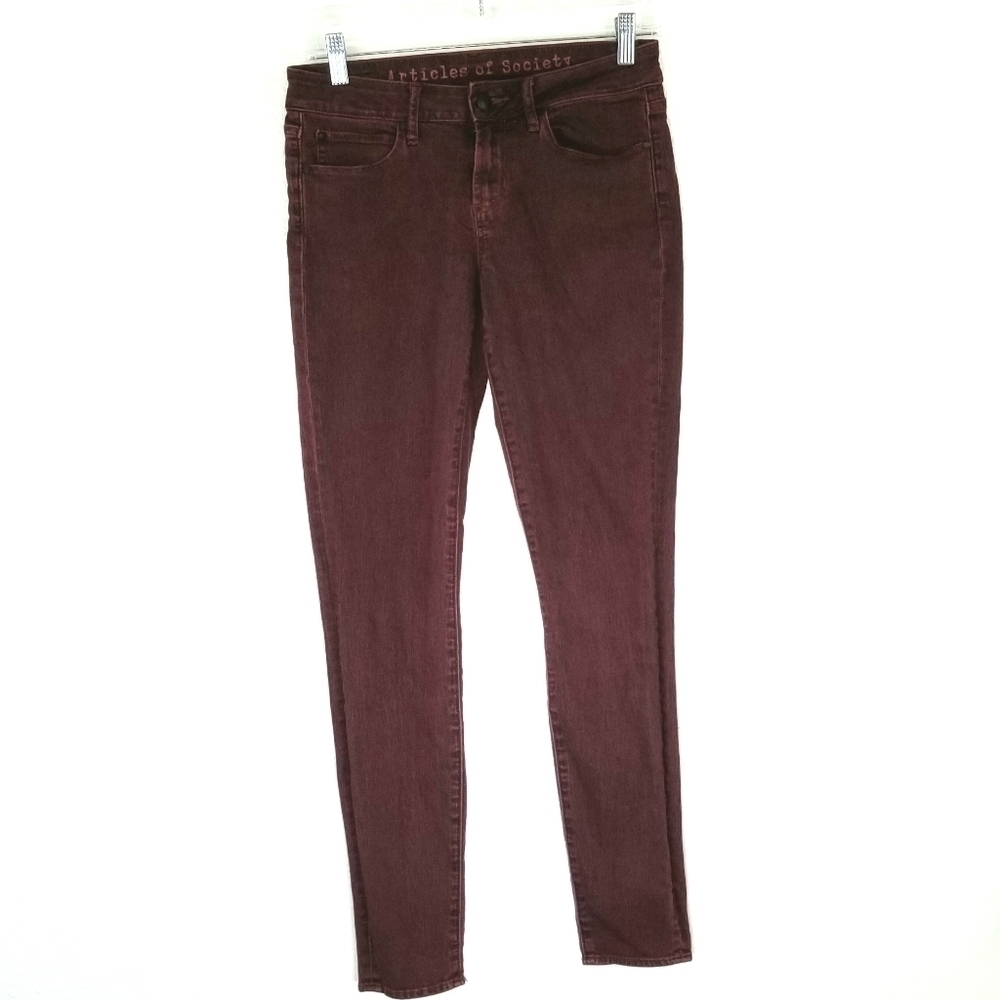 ARTICLES OF SOCIETY Dark Red Skinny Jeans, size 26